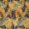 Yellow-Brown-Orange Abstract Cheetah Pattern Printed Linen Twill Fabric By the Yard